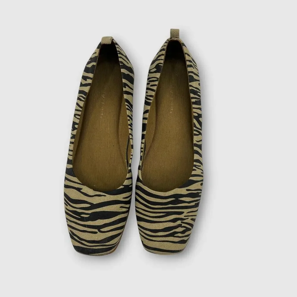 Y2k Easy Spirit Zebra Print Square Toe Ballet Flats Women’s 9M